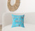 20" X 20" Bright Blue And Gray Paisley Blown Seam Suede Throw Pillow
