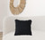 20" Black Cotton Throw Pillow with Fringe
