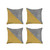 Set of Four 18" Yellow and Gray Color Block Fabric Throw Pillows