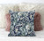 16" Gray Indigo Springtime Suede Throw Pillow