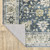 4' X 6' Blue and Ivory Oriental Non Skid Area Rug Polyester Decor