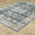 4' X 6' Blue and Ivory Oriental Non Skid Area Rug Polyester Decor