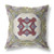 20” Green Brown Geo Tribal Suede Throw Pillow