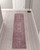 10' Blue and Red Floral Power Loom Distressed Washable Runner Rug Cotton Blend