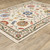 2' X 3' Ivory Green And Red Oriental Area Rug With Fringe