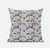 16" Light Blue Indigo Roses Suede Throw Pillow