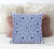 20" X 20" Indigo White Geometric Blown Seam Suede Throw Pillow