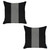 Set of Two 18" Black and White Houndstooth Fabric Throw Pillows