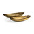 Set of Two Gold Hammered Metal Boat Shaped Decorative Bowls
