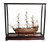 32" Wood Brown Solid Wood Hand Painted HMS Victory Medium Display Case Model Boat