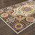 10' X 13' Ivory And Brown Oriental Power Loom Stain Resistant Area Rug