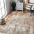 8' X 10' Ivory Red And Gray Abstract Area Rug