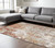 8' X 10' Ivory Red and Cream Abstract Power Loom Area Rug
