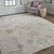 4' X 6' Tan and Brown Floral Hand Knotted Area Rug