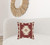 18" Red and Beige Cotton Throw Pillow