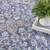 6' X 9' Gray Floral Power Loom Distressed Washable Area Rug