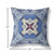 20” Blue Cream Geo Tribal Suede Throw Pillow