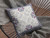 20" Gray Floral Frame Suede Throw Pillow