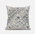 18” Cream Gray Patch Suede Throw Pillow