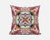 18” Red Orange Geo Tribal Suede Throw Pillow