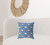 18" X 18" Blue Yellow Pink Lotus Floral Blown Seam Suede Throw Pillow