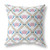 20" X 20" White Blue Gray Lotus Floral Blown Seam Suede Throw Pillow