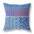 16"X16" Blue And Purple Microsuede Patchwork Blown Seam Pillow