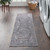 10' Gray Floral Power Loom Distressed Washable Runner Rug - 606114712930