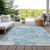 3' X 5' Sky Blue And Denim Blue Abstract Washable Indoor Outdoor Area Rug Transitional Style - Sky Blue, Denim Blue Color