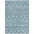 3' X 5' Teal Blue And Gray Floral Washable Indoor Outdoor Area Rug