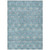 3' X 5' Teal Blue And Gray Floral Washable Indoor Outdoor Area Rug