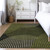 3' X 5' Olive Green And Black Geometric Washable Indoor Outdoor Area Rug