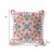 20" X 20" White And Orange Blown Seam Floral Indoor Outdoor Throw Pillow