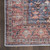 8' X 10' Blue and Red Oriental Power Loom Distressed Washable Non Skid Area Rug Polyester