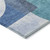 5' X 8' Teal Blue And Ivory Geometric Washable Indoor Outdoor Area Rug