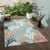 8' X 10' Blue And White Indoor Outdoor Area Rug