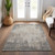 5' X 8' Taupe And Ivory Abstract Washable Indoor Outdoor Area Rug Transitional Style - Taupe, Ivory Color