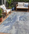 5' X 8' Denim Blue And Linen Abstract Washable Indoor Outdoor Area Rug