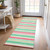 2' X 8' Red Green and White Striped Washable Non Skid Indoor Outdoor Area Rug