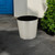 9" Silver Recycled Plastic Indoor Outdoor Round Pot Planter
