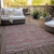 5' X 8' Red Beige And Copper Striped Washable Indoor Outdoor Area Rug