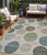 5' X 8' Khaki Fern Green And Teal Blue Geometric Washable Indoor Outdoor Area Rug