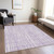 3' X 5' Lavender And Ivory Striped Washable Indoor Outdoor Area Rug