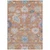 5' X 8' Orange Pink And Denim Blue Floral Washable Indoor Outdoor Area Rug