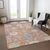 5' X 8' Orange Pink And Denim Blue Floral Washable Indoor Outdoor Area Rug