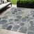 5' X 8' Pewter Beige And Ivory Geometric Washable Indoor Outdoor Area Rug