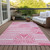 5' X 8' Blush Abstract Washable Non Skid Indoor Outdoor Area Rug