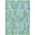 3' X 5' Aqua Teal Blue And Lime Green Abstract Washable Indoor Outdoor Area Rug