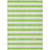 5' X 8' Green and White Striped Washable Non Skid Indoor Outdoor Area Rug
