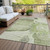 3' X 5' Artichoke Green And Gray Floral Washable Indoor Outdoor Area Rug
